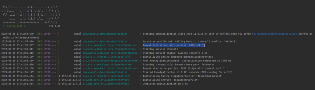 Change Spring Boot Default Port Number